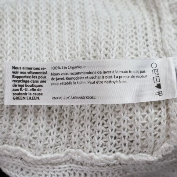 Eileen Fisher Size XS Open Waterfall Linen Cardigan Oversize White - Picture 10 of 11